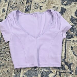 Lilac V-Neck Crop Top